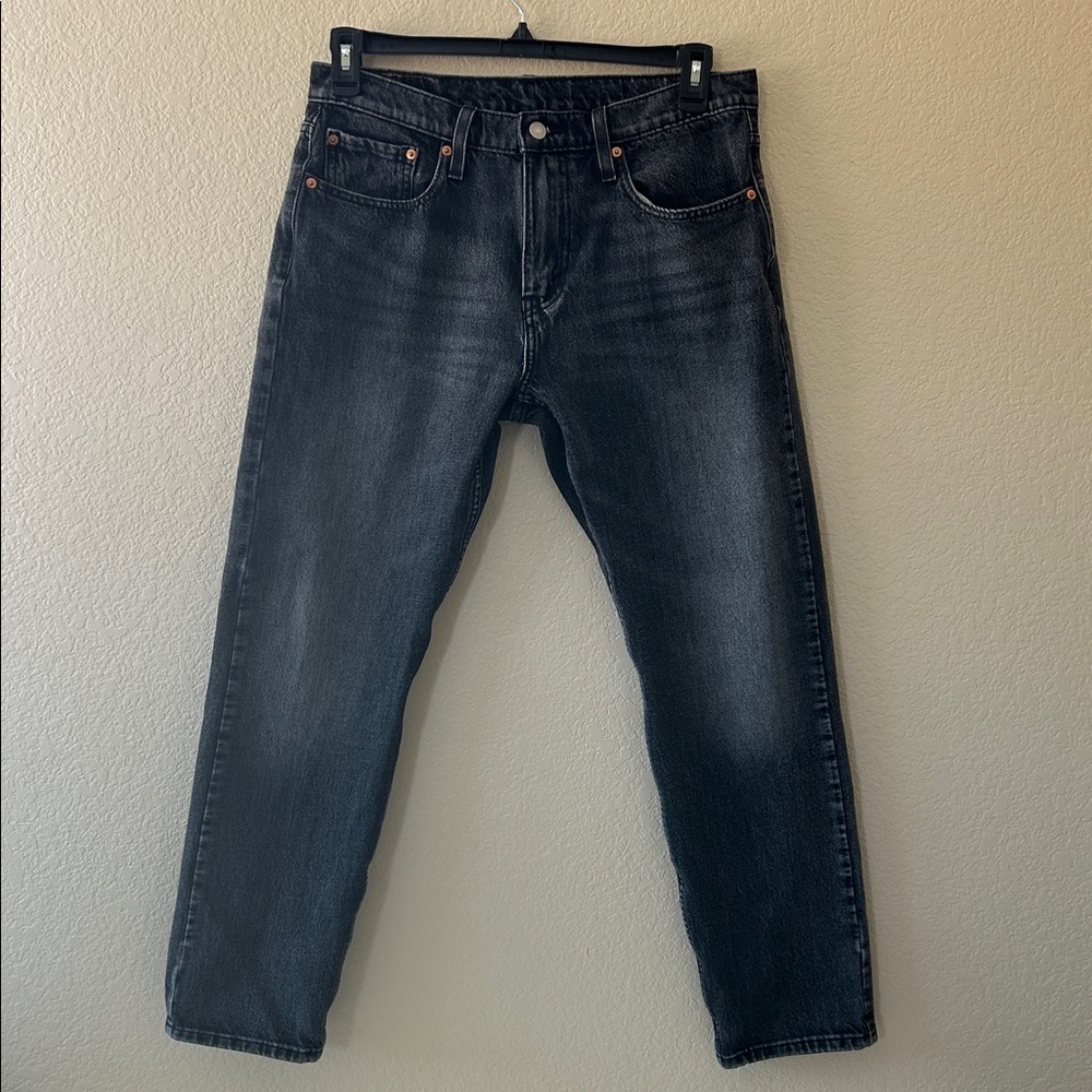Levi's 502 Men's Jeans Size 32x30 Black Faded Denim Jeans Straight Leg